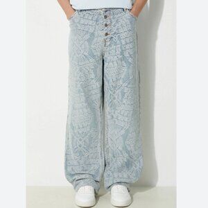 Daily Paper NWT Settle Macramé Jacquard Straight Leg Jeans Size 32